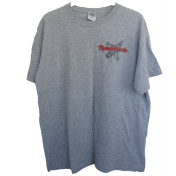 USAF Thunderbirds F-16 Falcon Print Crewneck T-Shirt - Picture 2 of 2